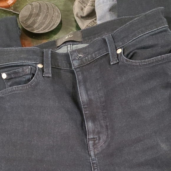 7 for all man kind Womens Sz 28 the high waist ankle skinny Black Wash - Picture 8 of 11